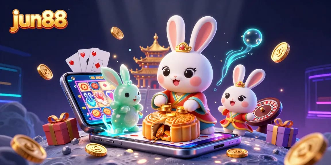 Experience jun88's vibrant online casino scene with dynamic gaming elements and captivating characters.