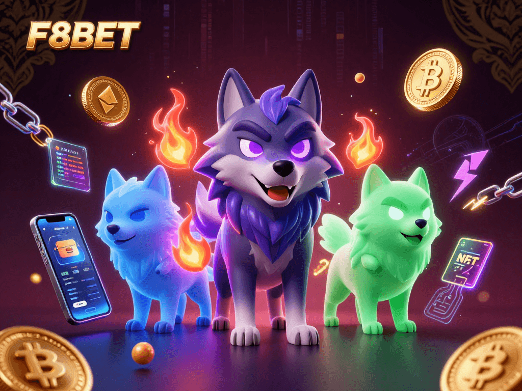 Play exciting games at F8BET with 3D cartoon wolves and crypto themes immersively integrated.