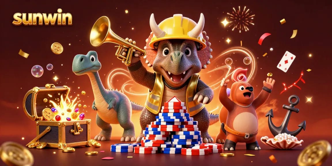 Sunwin promotes engaged gameplay with thrilling characters and dynamic casino elements in a vibrant celebration