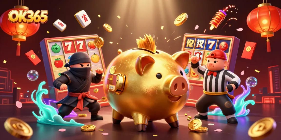Experience thrilling moments with OK365 featuring exciting slots action, jackpots, and golden coins!