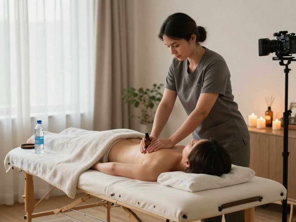Experience soothing 출장마사지 in a serene home environment with a professional therapist.