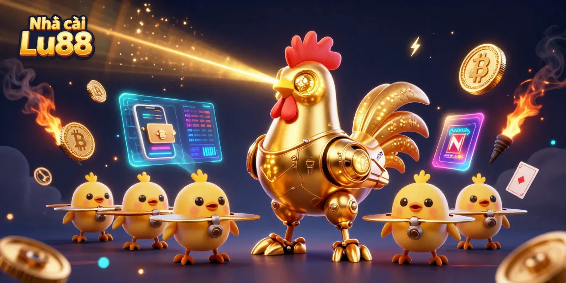 Experience thrilling bets at Nhà cái Lu88 with advanced live casino gameplay and glowing cryptocurrency elements.