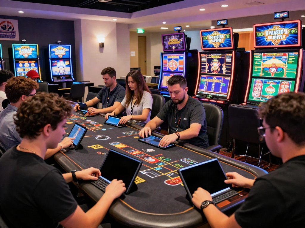 Online gambling excitement at https://ta88.network/ with players engaging at live casino tables and sports betting screens.