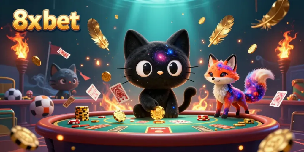 Place bets and win with a cosmic-themed 8x bet sports betting illustration.