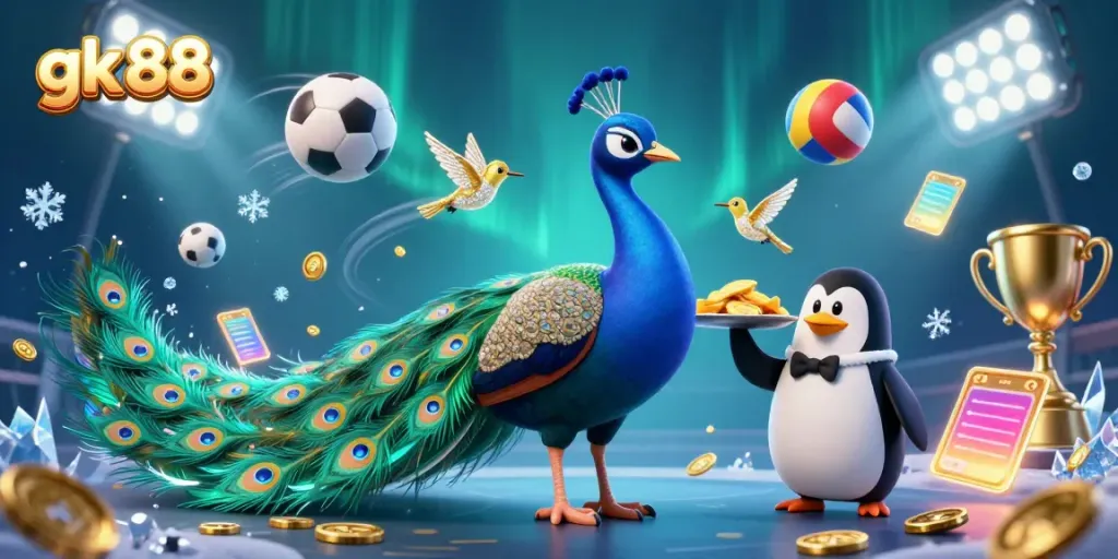 Experience thrilling wins at gk 88 with a vibrant casino scene featuring dynamic elements and colorful characters.