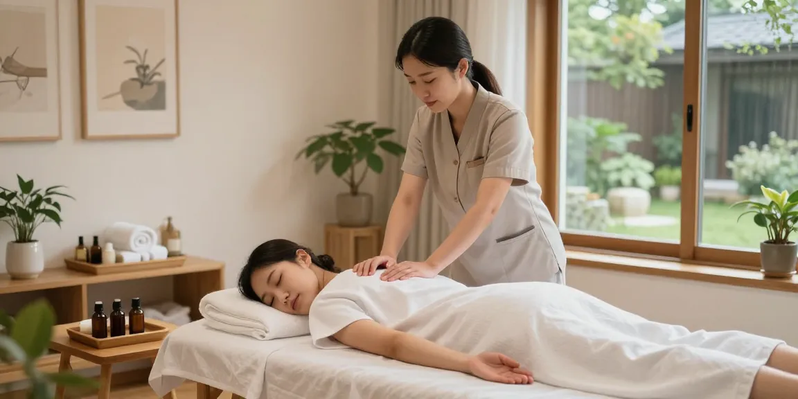 부천출장마사지 session with a skilled therapist creating a calming home spa environment.