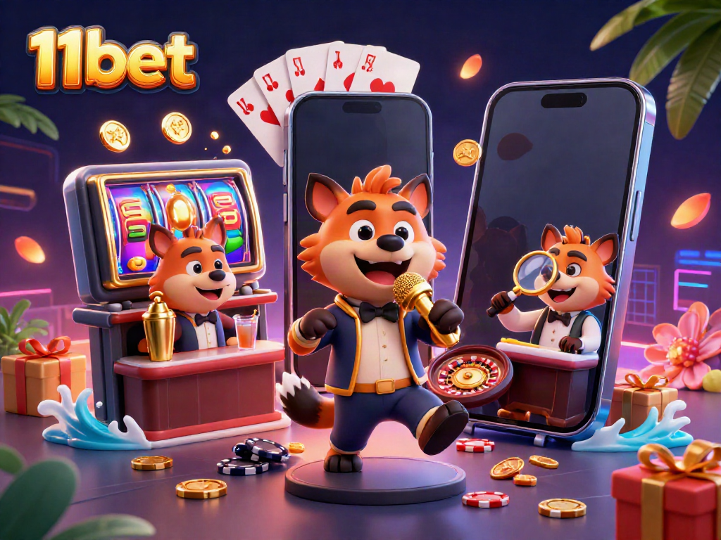 Experience the excitement at 11bet's vibrant, comedic casino with hyenas in action.