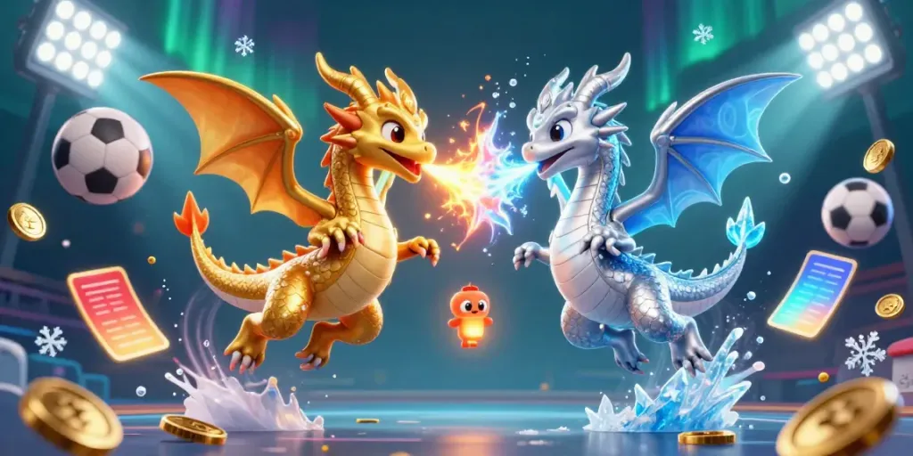 ZBET captures the excitement of gambling with a dynamic scene of dragons, gold coins, and sports balls.