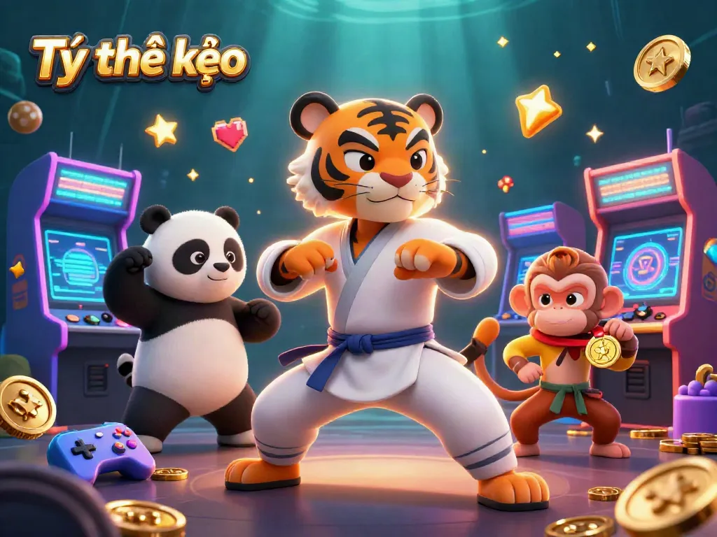 Bet with Tỷ lệ kèo on accurate predictions for sports betting while engaging with fun cartoon characters.