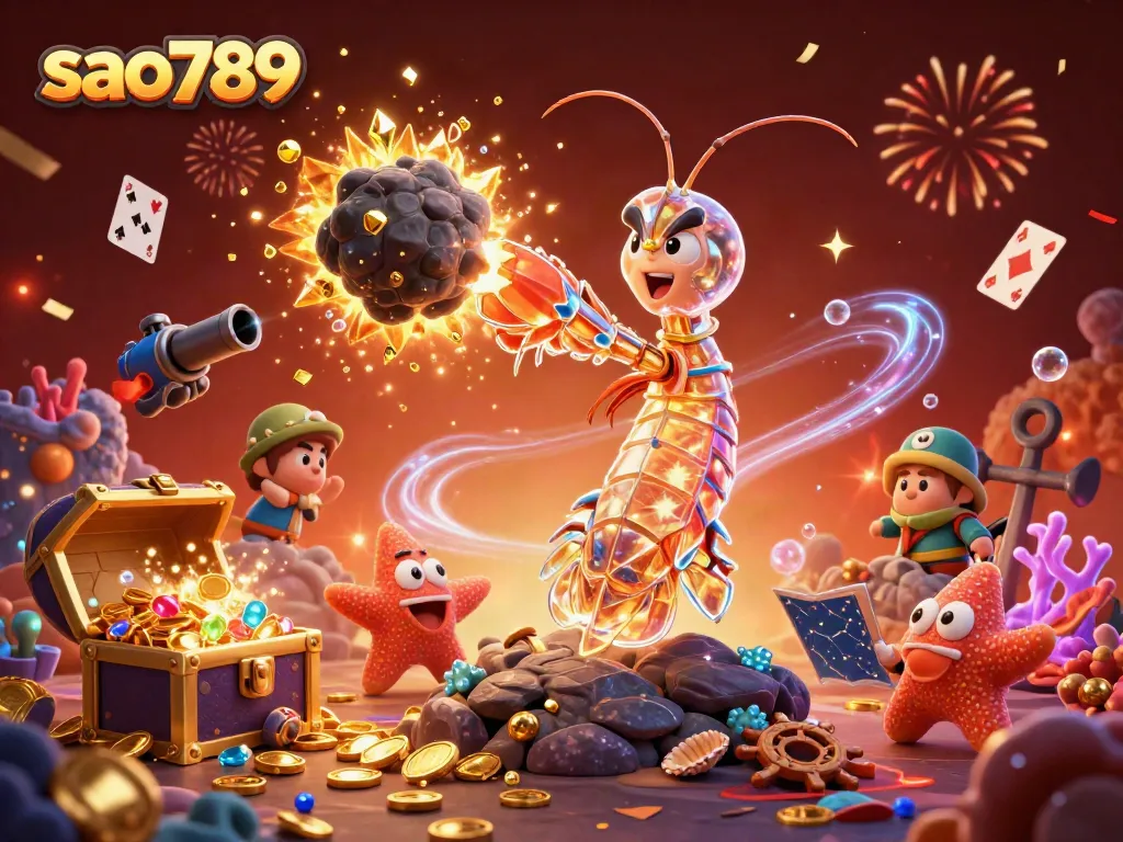 Experience exhilarating gameplay with sao789's vibrant casino adventures amidst floating cards and treasures.