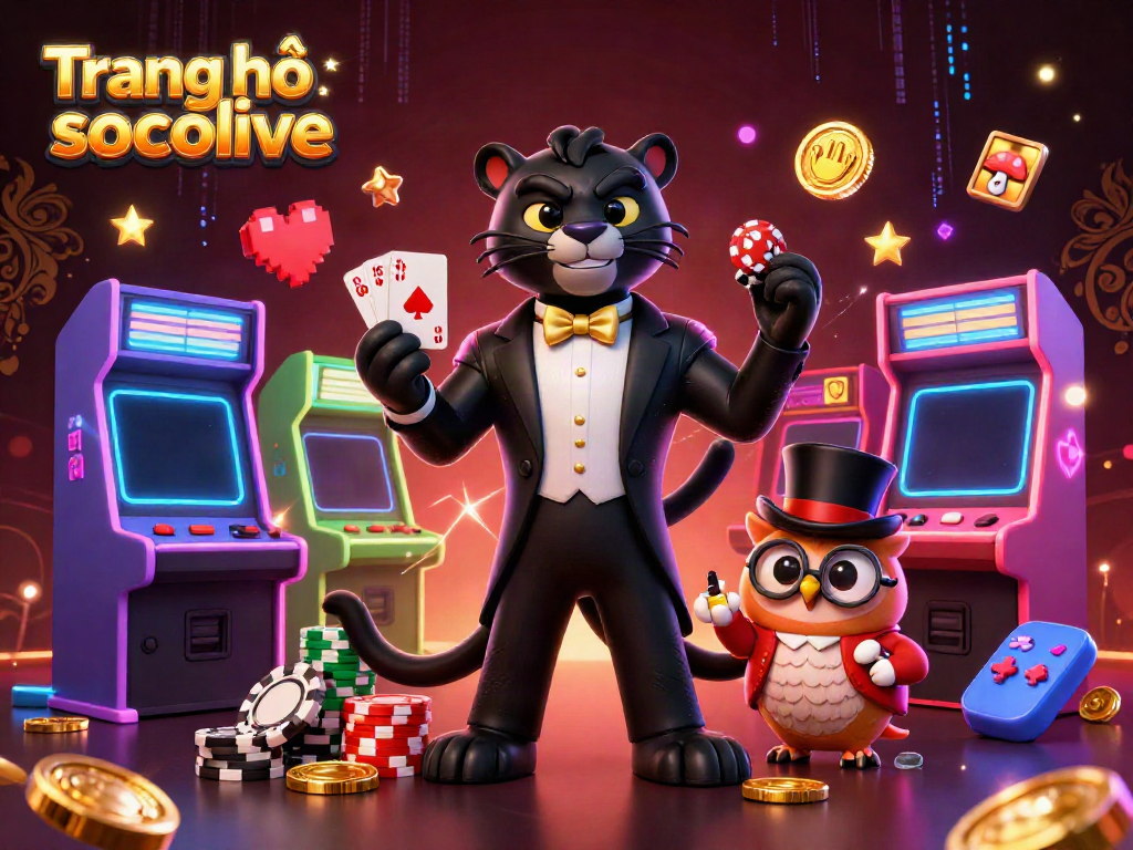 Experience the excitement of Trang chủ socolive with stylish characters in a vibrant casino scene.