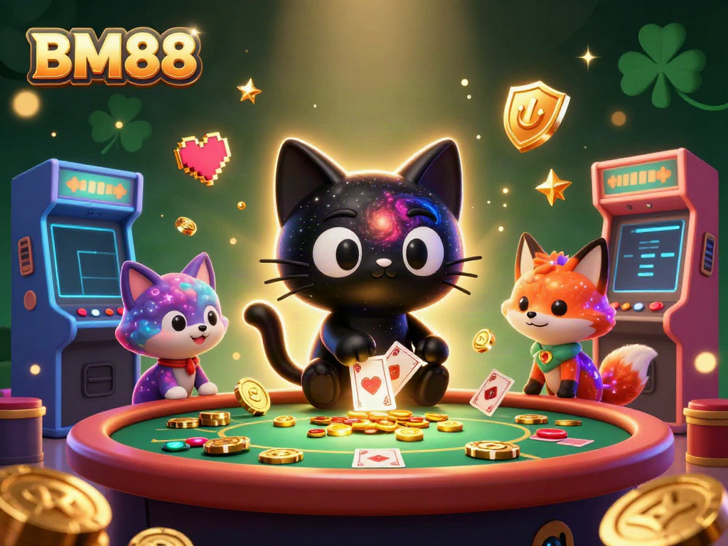 Engage in cosmic gaming fun with BM88 at a vibrant cosmic casino table.