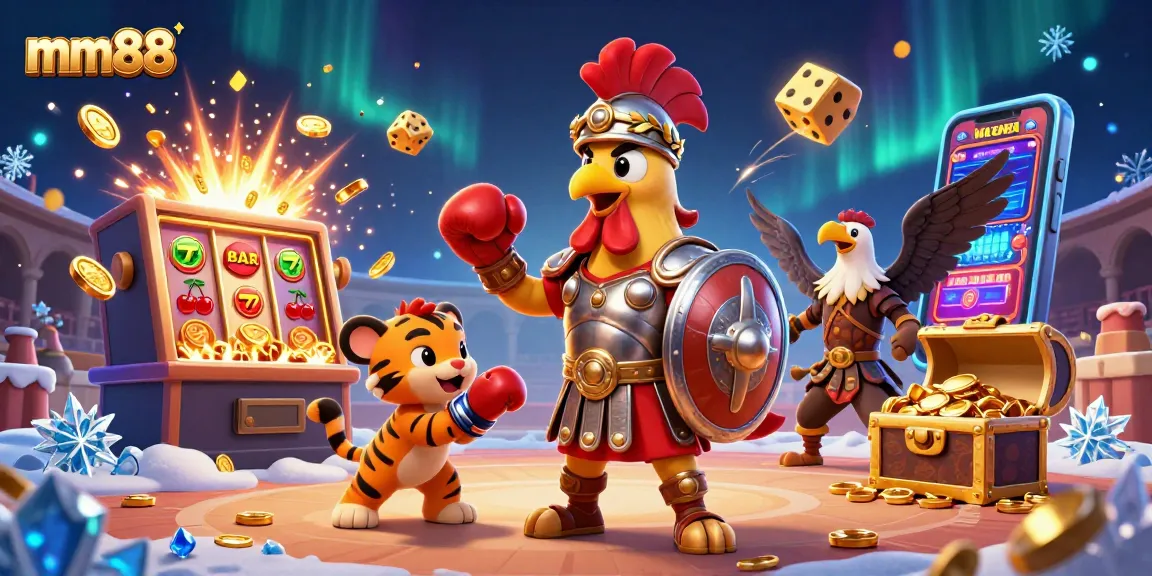 Experience the thrill of mm88 with a captivating 3D illustration featuring exciting casino elements.