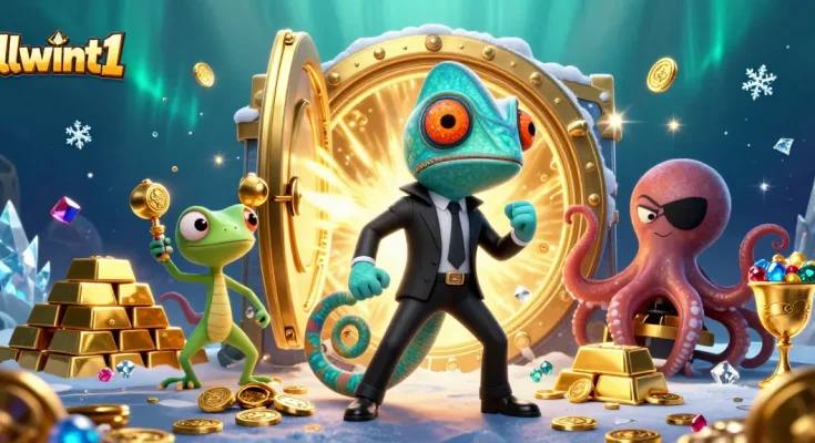 Engage in thrilling gaming adventures at llwint1 with a captivating 3D illustration showcasing vibrant casino elements.