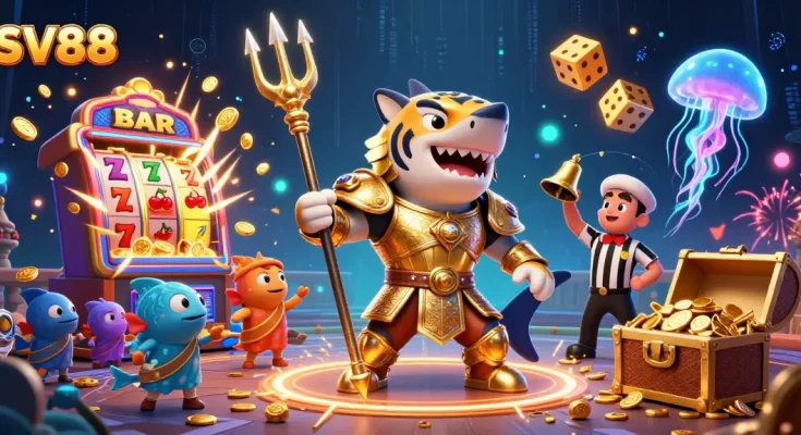 Experience the excitement of SV88 with a vibrant casino scene featuring huge wins and a lively atmosphere.