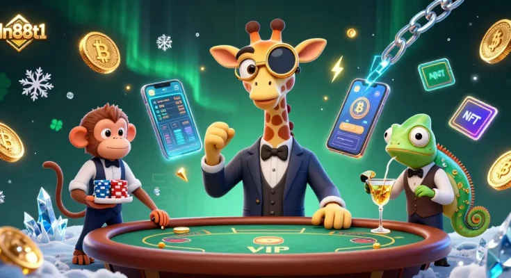 Experience thrilling high-stakes play at dn88t1 with a vibrant casino scene featuring stacked chips and cocktails.