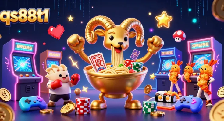 Engage with the exciting world of qs88t1, showcasing playful characters and dynamic casino gaming elements.