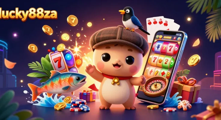 Engage with exciting slot games at lucky88za featuring baby Nessie and lucky symbols.